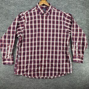 Eagle Shirtmakers Button Down Mens 2XL Plaid Excellent Non-Iron Stretch Collar
